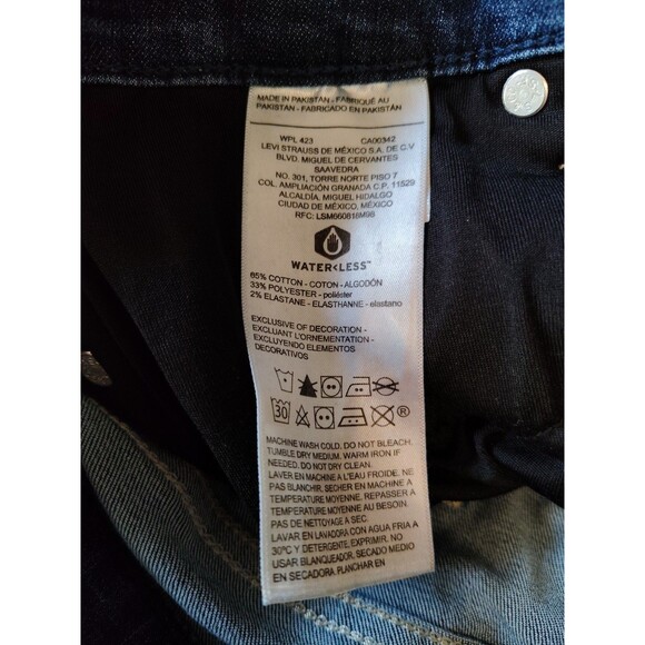 Levi's Jeans Women's Blue Stone Wash High Rise Super Skinny Jeans Shaping 16 W33 - Picture 4 of 5